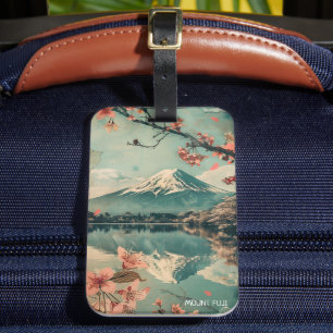 Elegant Vintage Mount Fuji Japan Travel Luggage Tag