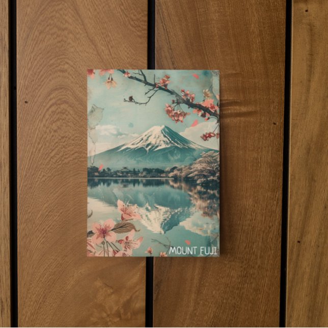 Elegant Vintage Mount Fuji Japan Travel Postcard (Japan Mount fuji floral travel postcard)