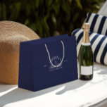 Elegant Vintage Navy Blue Bachelorette Gift Bag<br><div class="desc">Designed for the ultimate country club-inspired bachelorette weekend, this elegant navy blue gift bag brings a polished finishing touch to your party favours. Featuring refined tennis club-style typography, it’s perfect for filling with treats, keepsakes, or personalised gifts. Fully editable — update the name, date, or text to suit your event....</div>