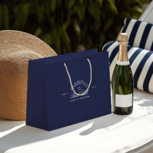 Elegant Vintage Navy Blue Bachelorette Gift Bag
