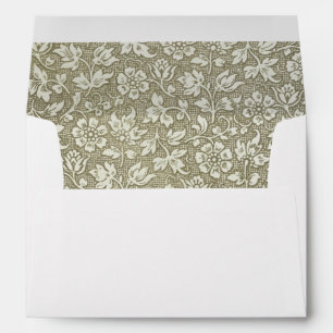 Elegant Vintage Neutral Beige Brown Floral Envelope