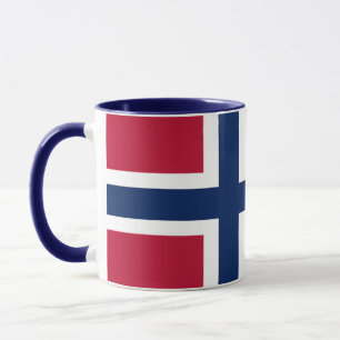 Elegant Vintage Norwegian Flag on Ceramic Mug