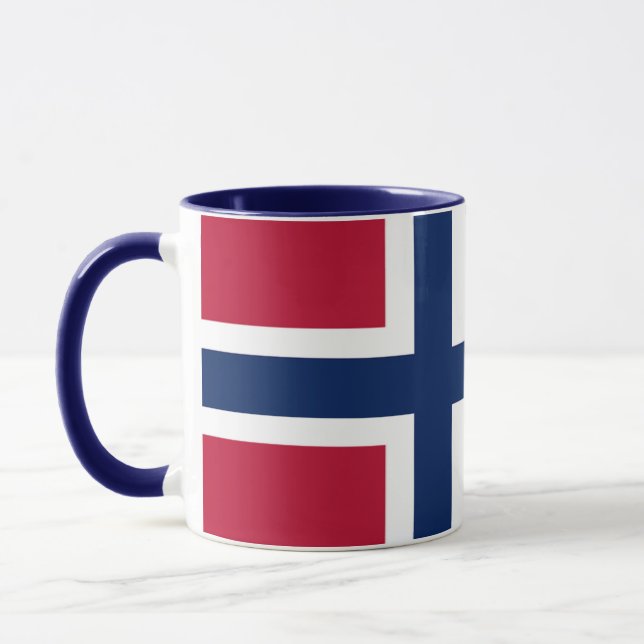 Elegant Vintage Norwegian Flag on Ceramic Mug (Left)