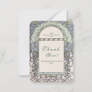 Elegant Vintage Nouveau Watercolor TFlat Note Card