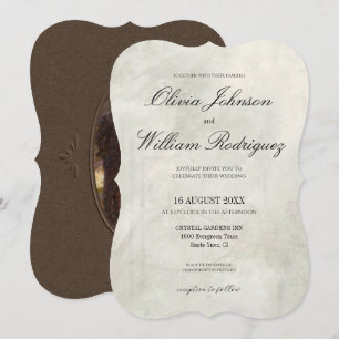Elegant Vintage Oil Painting Wedding  Invitation