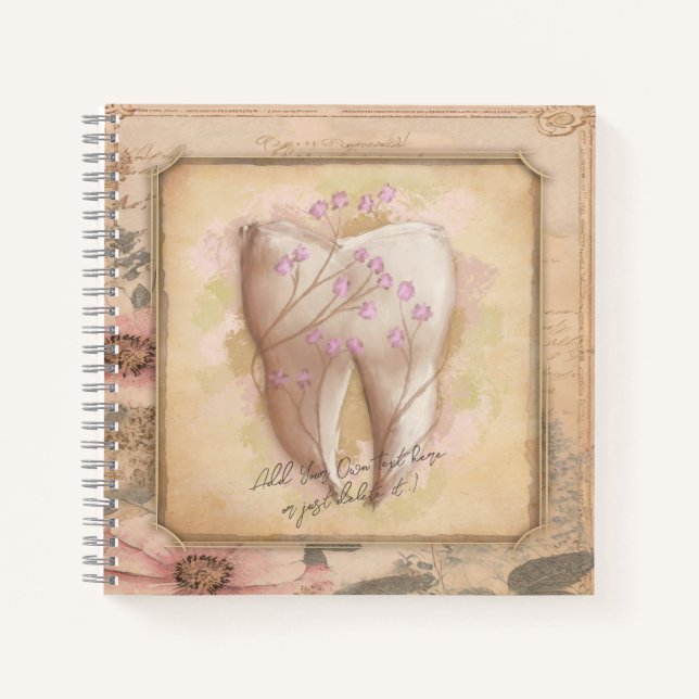 Elegant Vintage Old Fashioned Dental Gift notebook (Front)
