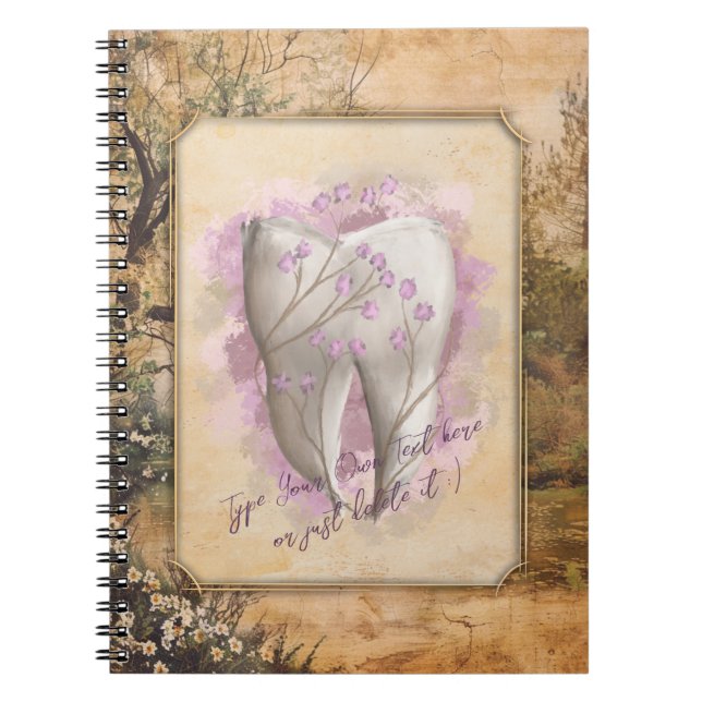 Elegant Vintage Old Fashioned Dental Gift Notebook (Front)