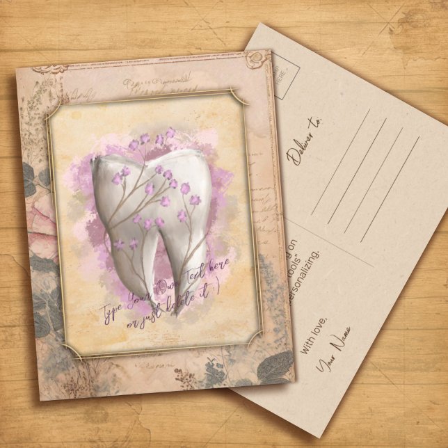 Elegant Vintage Old Fashioned Dental Gift Postcard (Creator Uploaded)