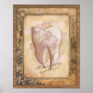 Elegant Vintage Old Fashioned Dental Gift Poster