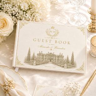 Elegant Vintage Old Money Wedding Guest Book