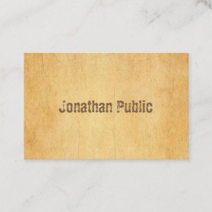 Elegant Vintage Old Paper Distressed Script Text Business Card