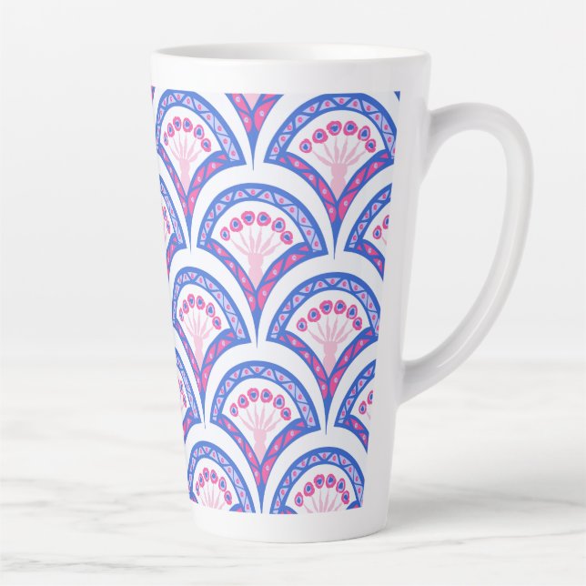 Elegant Vintage Ornamental Artwork Latte Mug (Right)