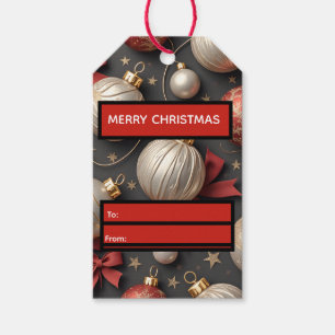 Elegant Vintage Ornaments Christmas Gift Tag Set