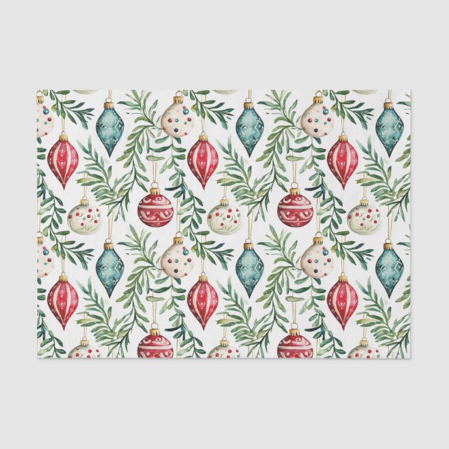 Elegant Vintage Ornaments Christmas Tissue Paper (Front)