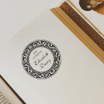Elegant Vintage Ornate Round Frame Ex Libris Name Self-inking Stamp<br><div class="desc">An elegant, personalised book stamp with an ornate round frame. Inside the frame, "ex libris" is printed in classic serif capitals, below, your name is written in chic script lettering. A vintage-looking design, ideal for book lovers, librarians, and teachers. Browse the collection linked on this page or visit our store...</div>