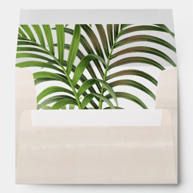 Elegant Vintage Palm Leaves | Wedding Envelopes (Back (Bottom))