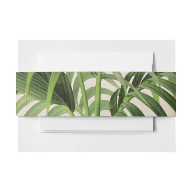 Elegant Vintage Palm Leaves | Wedding Invitation Belly Band (Front Example)