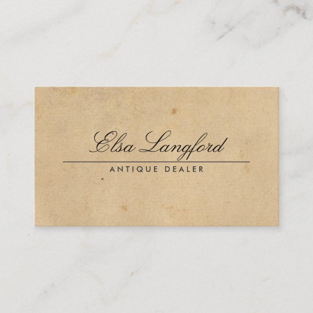 ELEGANT VINTAGE PAPER Business Card (Front)