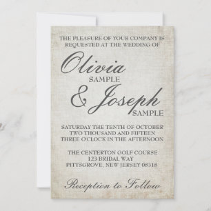 Elegant Vintage Paper Wedding Invitation