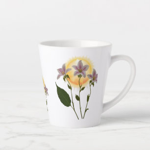 Elegant Vintage Peach Rose Butterfly Small  Latte Mug