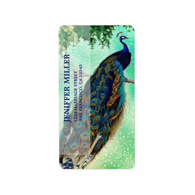 Elegant vintage peacock artwork                    label (Front)