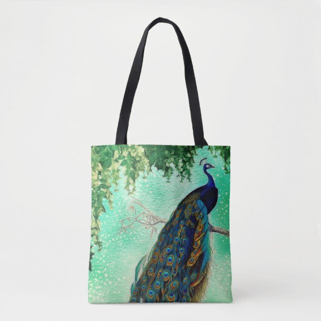 Elegant vintage peacock artwork                    tote bag (Front)