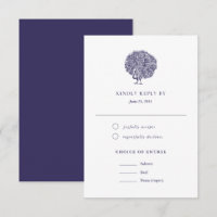 Elegant Vintage Peacock Meal Choice Wedding RSVP