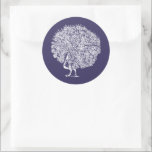 Elegant Vintage Peacock Midnight Blue Wedding Classic Round Sticker<br><div class="desc">Elegant Vintage Peacock Midnight Blue Wedding Classic Round Sticker</div>