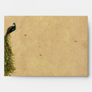 Elegant Vintage Peacock Posh Wedding Envelope