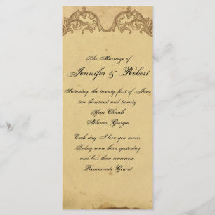 Elegant Vintage Peacock Posh Wedding Program Programme