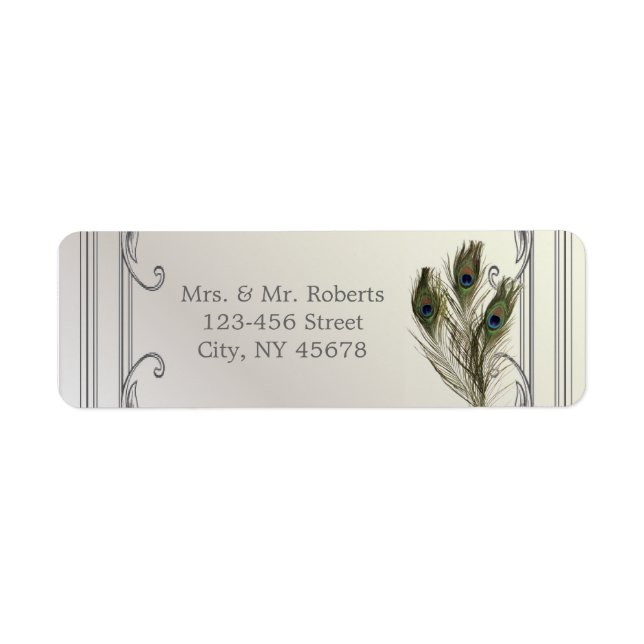 elegant vintage pearl floral peacock wedding (Front)