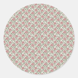 Elegant Vintage Peony & Mossy Vine Watercolor Classic Round Sticker