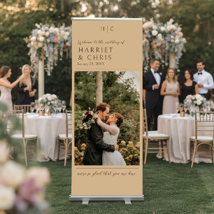 Elegant Vintage Photo Wedding Welcome Retractable Banner