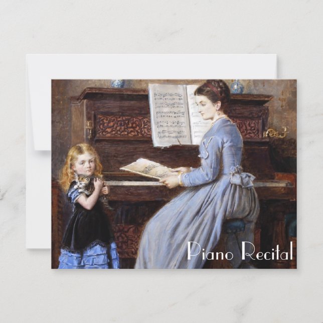 Elegant Vintage Piano Recital Invitations (Front)