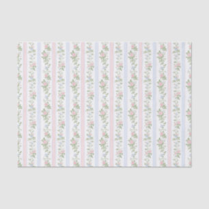 Elegant Vintage Pink and Blue Floral Tissue Paper