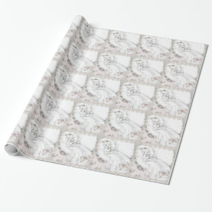 Elegant Vintage Pink Baby Shower Wrapping Paper