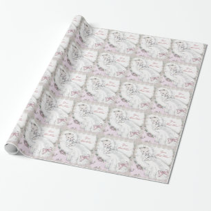 Elegant Vintage Pink Baby Shower Wrapping Paper