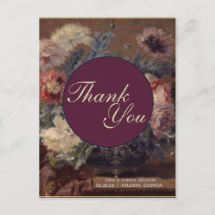 Elegant Vintage Pink Blue Biva Basket of Peonies Postcard
