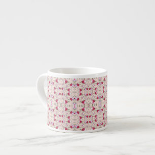 Elegant Vintage Pink & Burgundy Floral Pattern Espresso Cup