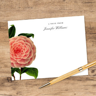Elegant Vintage Pink Camilla Floral w/ Name Card