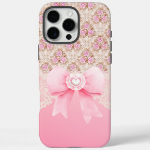 Elegant Vintage Pink Floral iPhone 16 Case