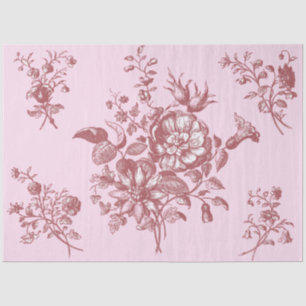Elegant Vintage Pink Floral Tissue Paper