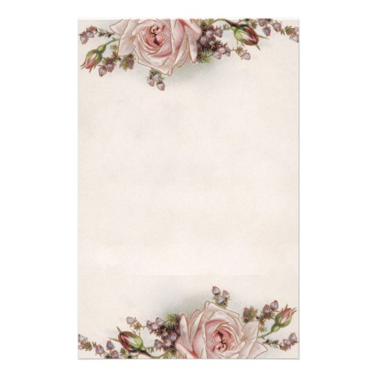 Elegant Vintage Pink Rose Stationery Uk