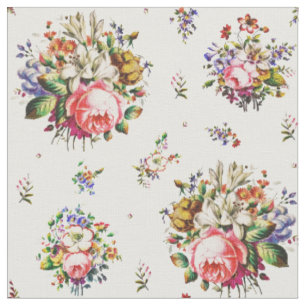 Elegant Vintage Pink Roses Floral Pattern Fabric
