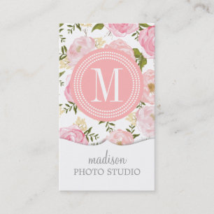 Elegant Vintage Pink Roses Personalised Business Card