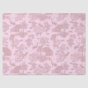 Elegant Vintage Pink Toile Deer Woodland Tissue Paper