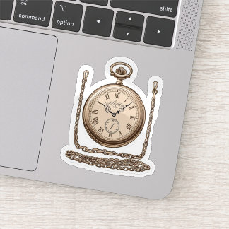 Elegant Vintage Pocket Watch Sticker