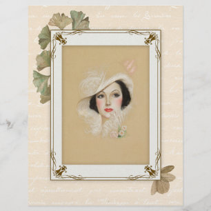 Elegant Vintage Portait Scrapbook Paper