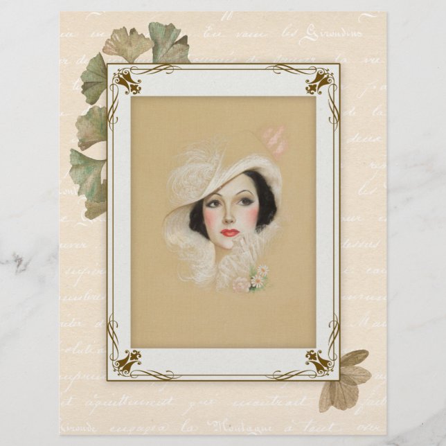 Elegant Vintage Portait Scrapbook Paper (Front)