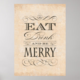 Elegant Vintage Poster: Kitchen, Bar or Restaurant Poster